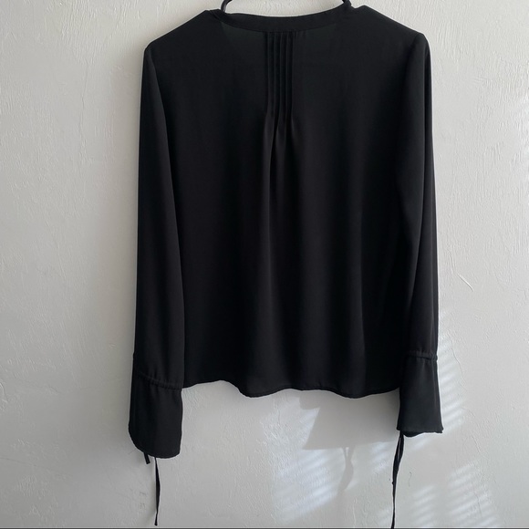 J Crew Black Bell Sleeves Blouse with Pintucks - Picture 7 of 8